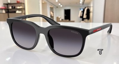 PRADA LINEA ROSSA PS B09SU 1AB31A Black Grey Gradient Blue 54mm Men's Sunglasses