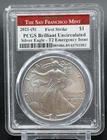 2021-S SILVER EAGLE T-2 PCGS BU Emergency Issue First Strike