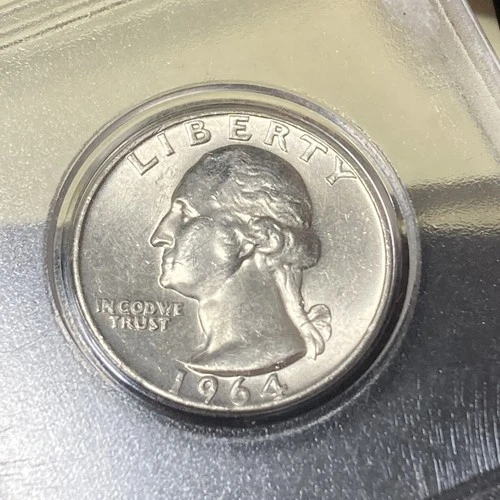 1964 D Washington Quarter 90% Silver GEM BU 25c US Coin Denver Mint