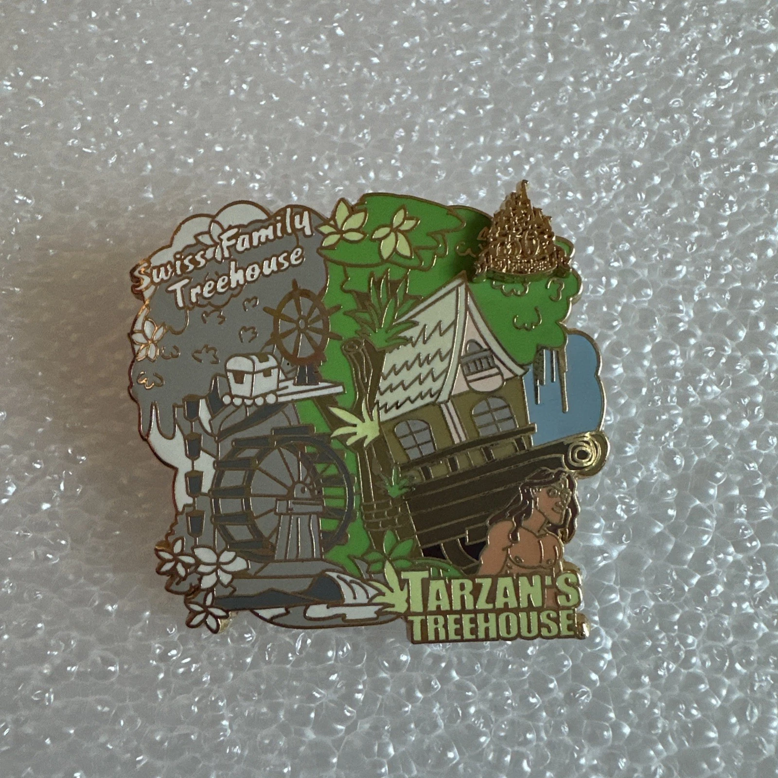 DLR Magical Milestones Then & Now Swiss Family to Tarzan's Treehouse Pin 40642