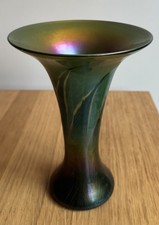 Lundberg Studios Iridescent Flare Art Glass Vase, 9"H