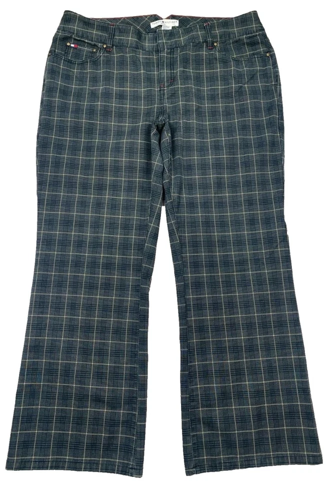 Pantalones a cuadros grises Tommy Hilfiger para mujer talla 20 Y2K de colección Foto 2 de 4