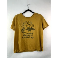 Womens The Great Outdoors Shirt Tee XL Yellow There's No Place Like Fifth Sun 