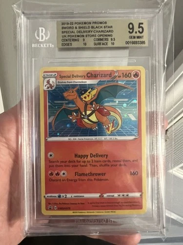 Pokemon Special Delivery Charizard SWSH075 Black Star Promo Cosmos Holo BGS 9.5