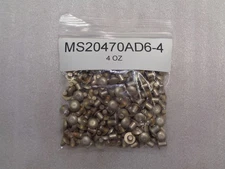 ALUMINUM SOLID RIVETS MS20470AD6-4 BAG OF 4OZ NEW