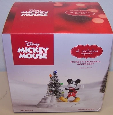 ST. NICHOLAS SQUARE Disney Mickey’s Snowball Accessory Christmas Village Tree St Nicholas Square New