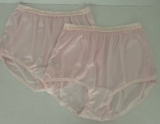 Vintage Carole Women's 12 100 Nylon Pink Panty Panties Granny Lace Waistband 2p