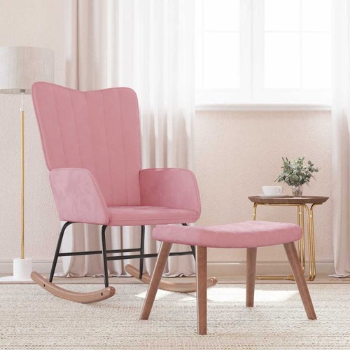 Silla Mecedora Balancín Sillón de Relax Asiento para Salón Terciopelo vidaXL - Imagen 6 de 36