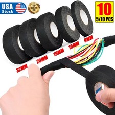 5/10Roll Wiring Harness Tape High Temp Wire Cable Loom Self-Adhesive Fabric Tape