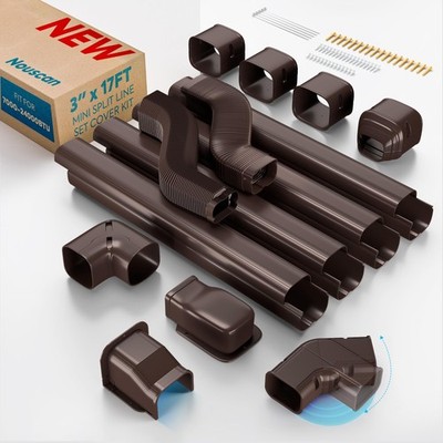 Mini Split Line Set Cover: 3'' 17Ft Line Set Cover Kit for Minisplit with Flex...