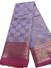 Exquisite Manipuri Silk Saree with Floral Patterns and Golden Motifs