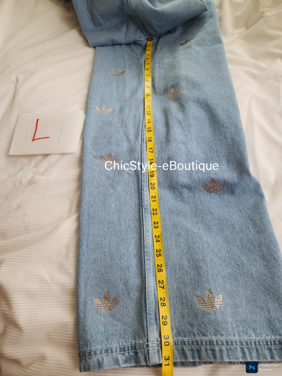 【adidas】 Denim Rhinestone Pants Adidas Denim Rhinestones Pants CoverEd In Rhinestones