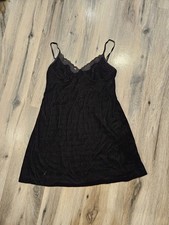 Secret Treasures Women's Black Velvet Slip Dress Size 4/6 Small.