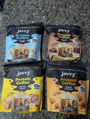 Javvy Protein Coffee *New Sealed* 4 Flavors French Vanilla, Brownie Batter,...