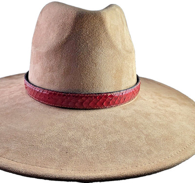 Red Python snake skin hatband hat band adjustable NEW Western cowboy cowgirl