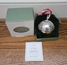 Wallace Silver-Plated Sleigh Bell Ornament 2009 39th Edition with Box