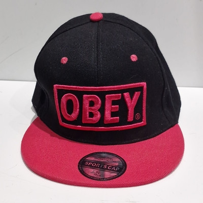 Pink Obey Baseball Cap One Size Fits All 58cm Schwarz Pink Selten 