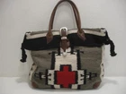 Weekender Saddle Bag Tote Handmade Wool Navajo Indian Blanket Leather Western