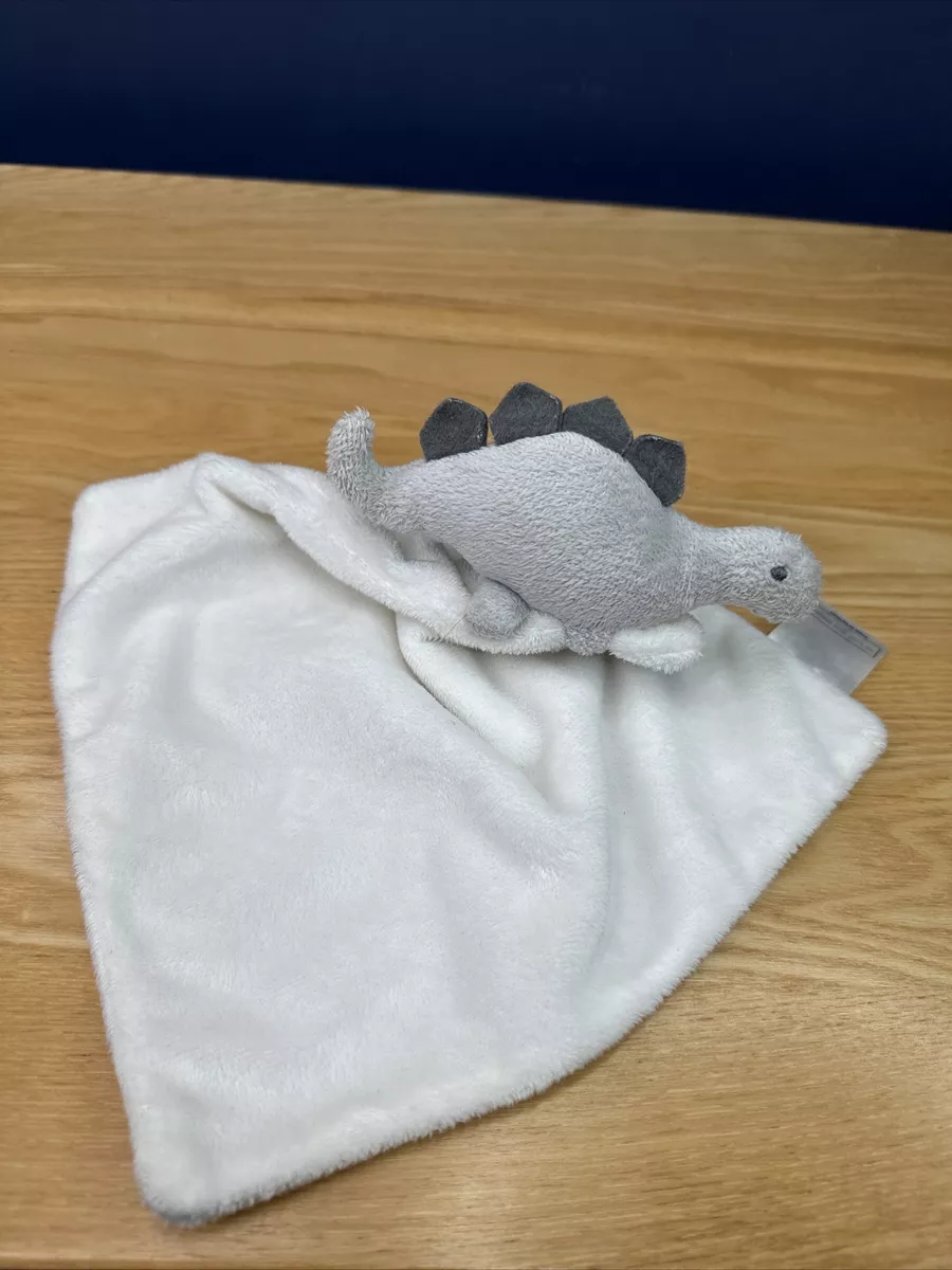 The Little White Company Dinosaur Baby Comforter Grey White Blanket Soother