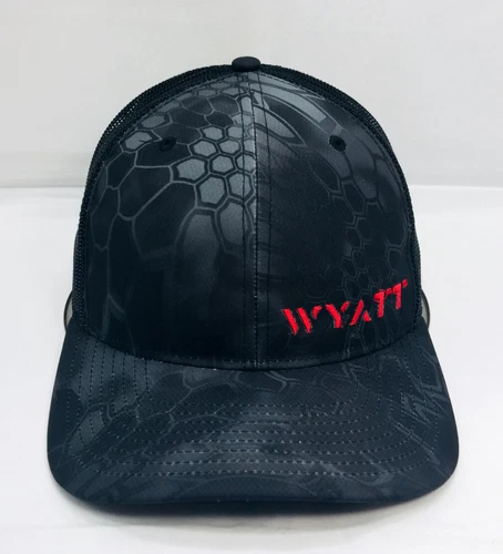 NEW Wyatt Field Services Co. Snapback Adjustable Kryptek Camo Black Mesh Hat Cap