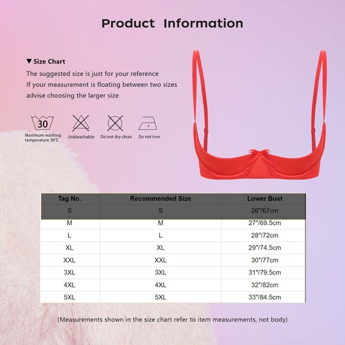 Womens Lingerie Bare Exposed Breasts Busiter Teddy Bra Bow Balconette Unlined - Bild 55 von 76