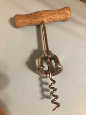 Vintage Cork screw with bell cover Phoenix ware with wooden handle