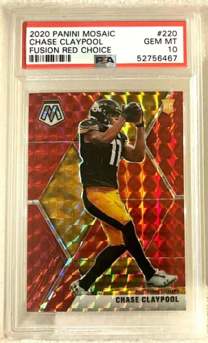 2020 Panini Mosaic Chase Claypool RC #'d /80 Fusion Red Choice SP PSA 10 LOW POP