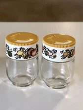 Set of 2 Vintage Corning Ware Glass Gemco Spice of Life Jars Spice Shakers