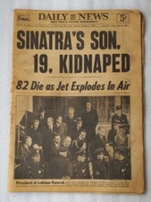 FRANK SINATRA JR KIDNAPPED December 9 1963 New York Daily News  NY Newspaper 