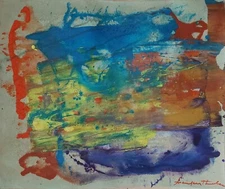 Helen Frankenthaler Signed Color Field OilPainting on Canvas-American Modern Art