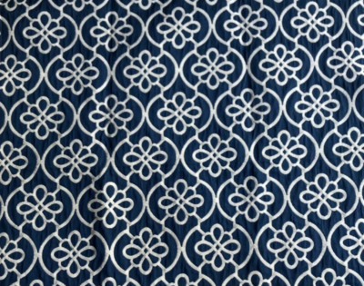  Pantone Navy Blue Floral 24''x24'' Fabric Remnant 