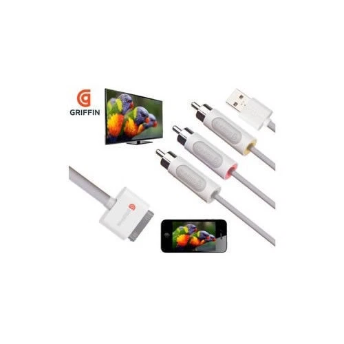 OEM Griffin AV композитный аудио видео RCA кабель адаптер для Apple iPhone 3GS/4/4S - Изображение 3 из 4