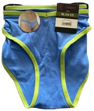 NWT No Boundaries Cotton Cheeky Panties Size XL Blue with Green