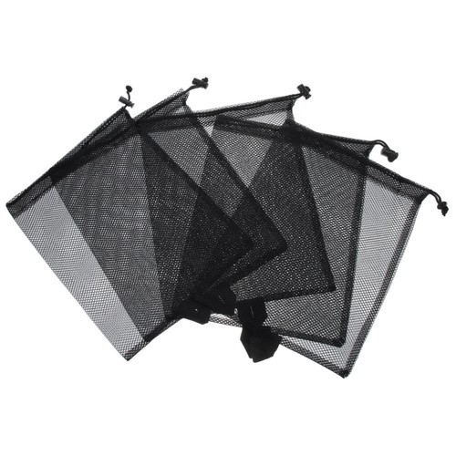 5pcs acheter Portable Travel Net Bags with Drawstring Mesh Polyester Storage Bag Net Bag