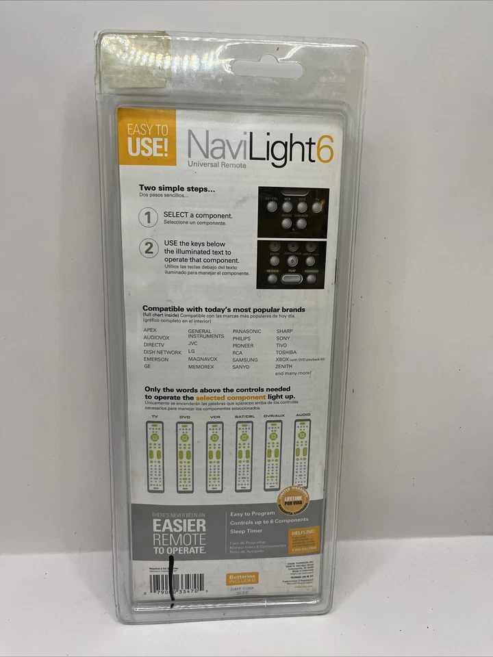 RCA Navilight 6 device UNIVERSAL REMOTE CONTROL RCR660 NEW Open Box - Image 3 of 4