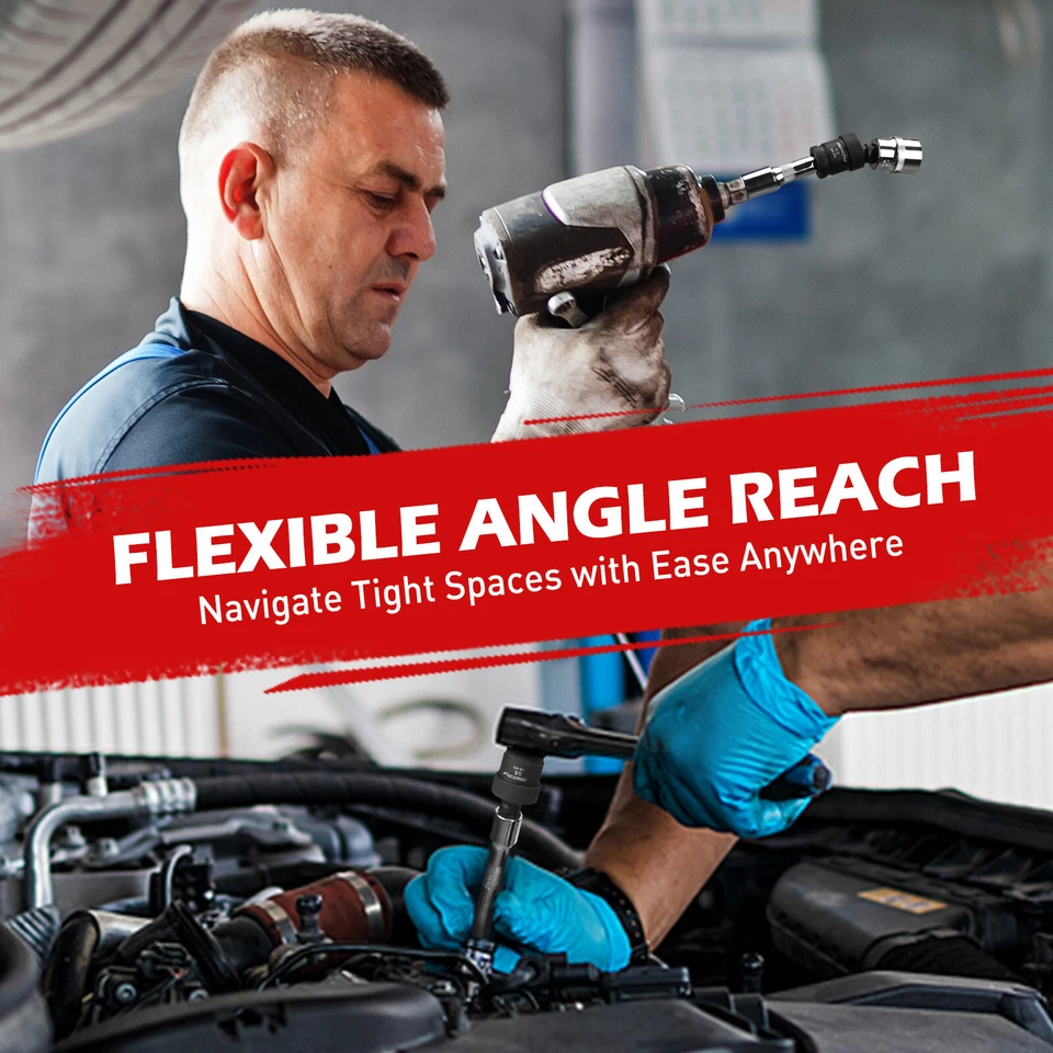 3 PC Pneumatic Impact Universal Joint Socket Set Swivel Ball 1/2" 3/8" 1/4" - Image 3 of 4