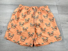 Life Is Good Shorts Men's L Hammock Drawstring Elastic Mesh Lined Swim Salmon