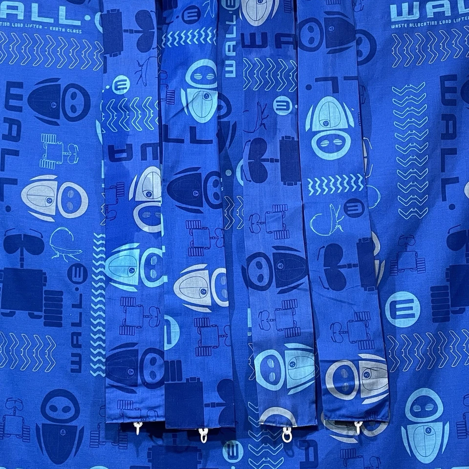 Pixar Wall-e Curtains 4 panels with tie backs Movie Cartoons Bedroom 41x63 - Image 2 of 4