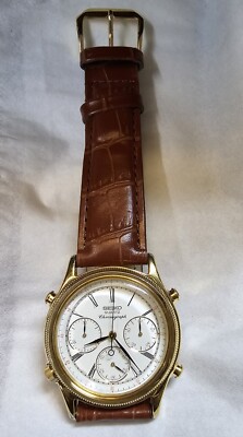 Vintage Seiko 7A28-6010 Chronograph Sports Quartz Day Date Men