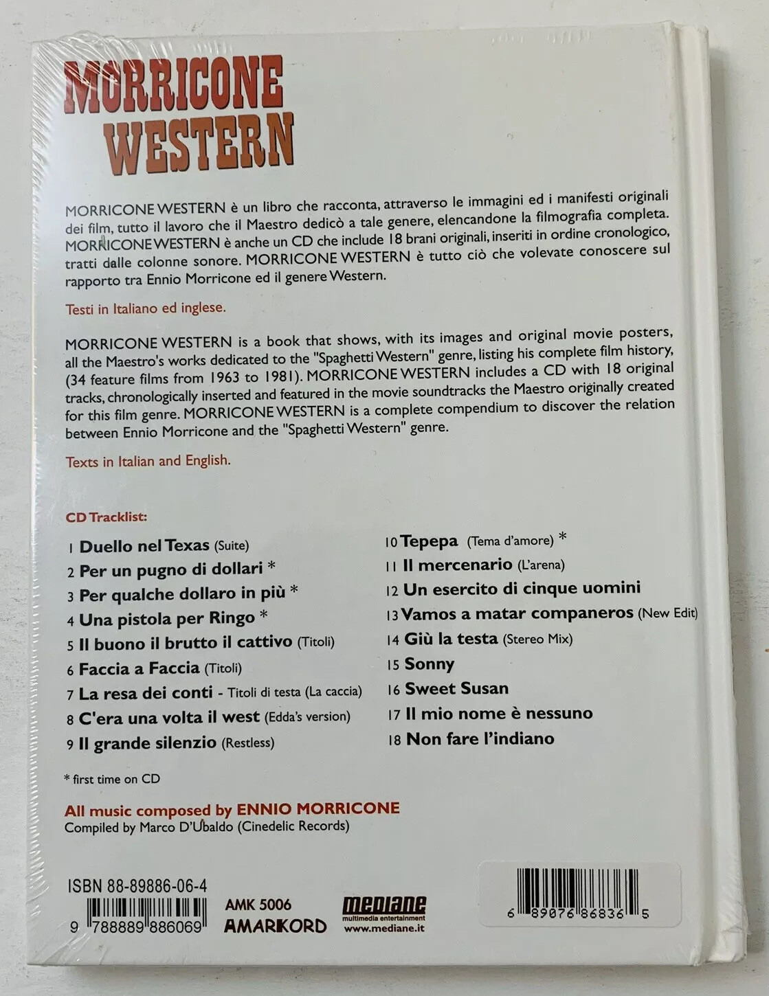 Morricone Western Cd Book By Ennio Morricone Cd Oct 07 Mediane For Sale Online Ebay