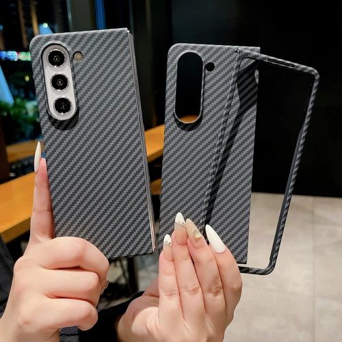 Carbon Fiber Patterned Slim Matte Case For Samsung Galaxy Z Fold 5 Fold 6 Cover - Picture 3 of 15