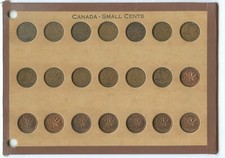 1941 to 1962 . 21 Canada Small Cents Pennies. Sharp detail coins. Estate find 1c