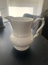 Vintage Lord Nelson Pottery White/Cream Milk Pitcher Made In England 3-76