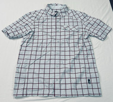 REI Shirt Mens Large Gray Check Nylon Outdoor Button Up Lightweight Breathable