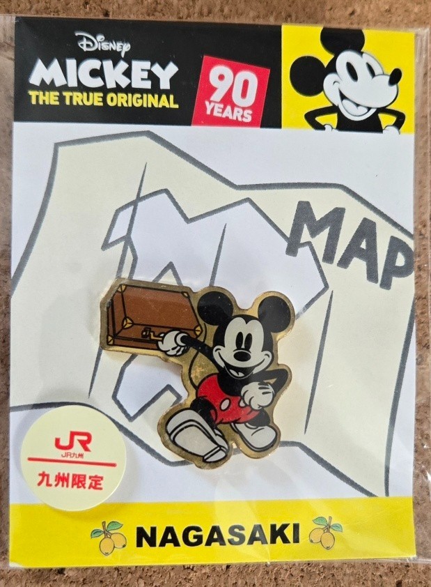 JR Kyushu limited edition Mickey Mouse carrying suitcase & map