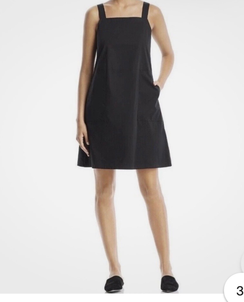 Eileen Fisher black sleeveless jumper Organic Cotton dress XL