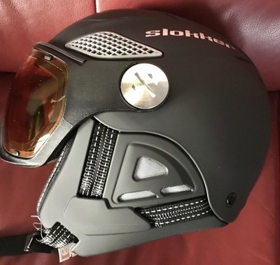 Skihelm mit Visier Slokker Raider Pro -Schwarz S 52 bis 54 cm,,S  Neu Unbenutzt