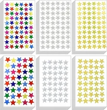 3000 Count Foil Star Stickers for Kids Reward 60 Sheets Small Self-Adhesive... 