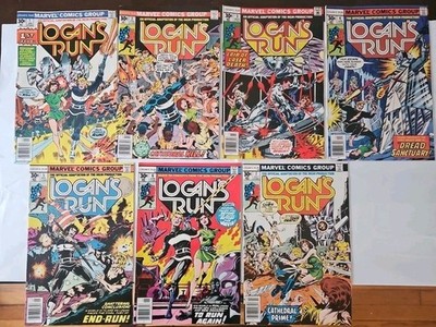LOGAN S RUN #1-7, (1977), Set, Movie, 1st THANOS Solo Story #6, High Grade NM