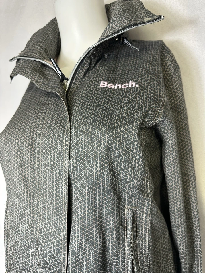 Bench Urbanwear Full Zip Jacket Womens Med Extra Long Sleeves Hidden Hood Skater - Image 3 of 4